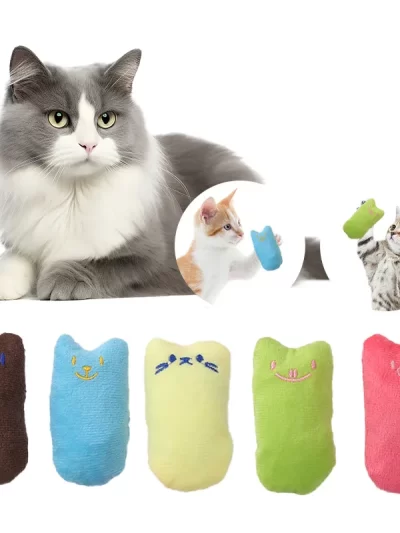 Cute Cat Toys Funny Interactive Plush Cat Toy Mini Teeth Grinding Catnip Toys Kitten Chewing Squeaky Toy Pets Accessories