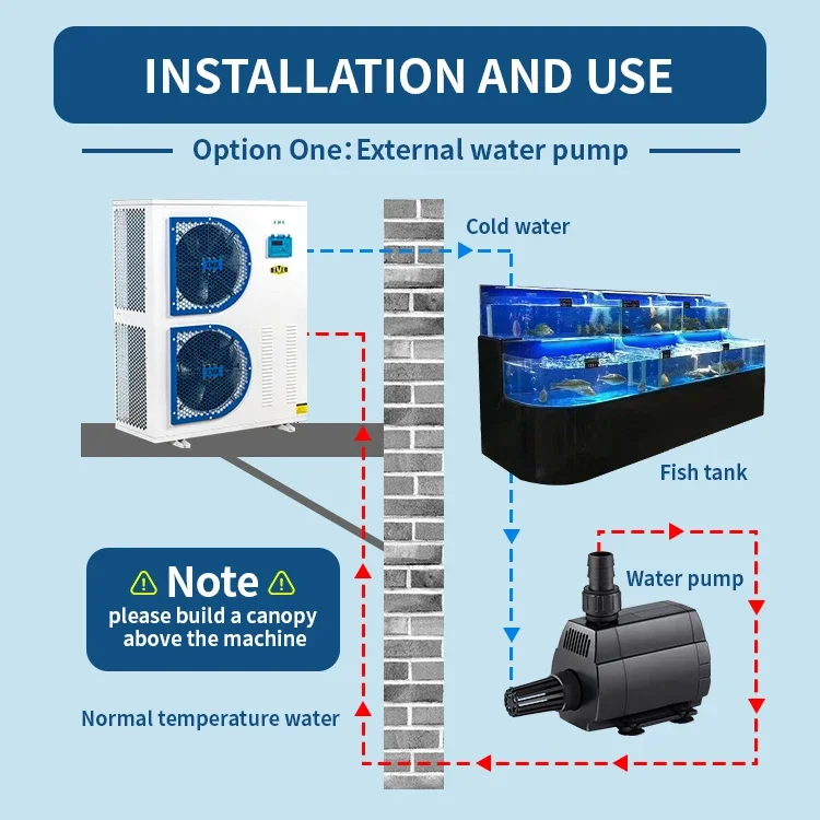 Seafood Restaurant Aquarium Fish Tank Refrigeration Special For Aquaculture Industrial Water Cooling Seafood Pool Water Chiller - Image 11