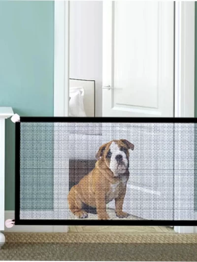 Dog Safety Gate Pet Safe Mesh Fence Portable Folding Baby Safety Gate Install Anywhere No Ppunching 110X72CM 180X72CM