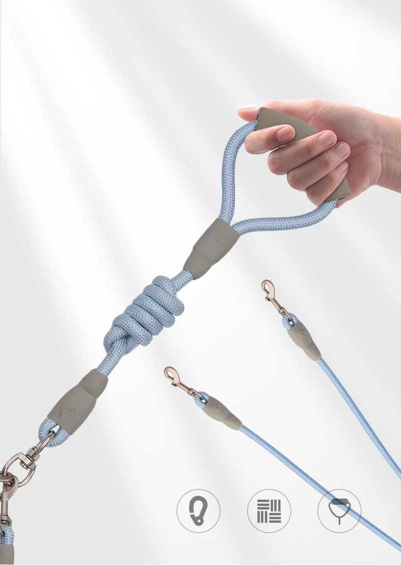150cm/59.06in Strong Dog Leash Pet Dual Dog Leash Soft Handle Puppy Leash for Small Medium Large Dogs Dog Accessories - Image 11
