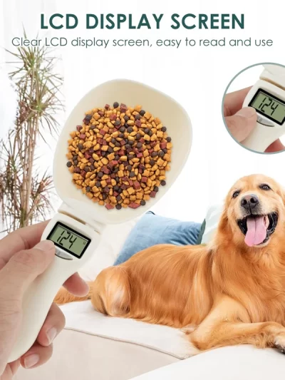 Pet Food Scale LCD Electronic Precision Weighing Tool Dog Cat Feeding Food Measuring Spoon Digital Display Kitchen Scale