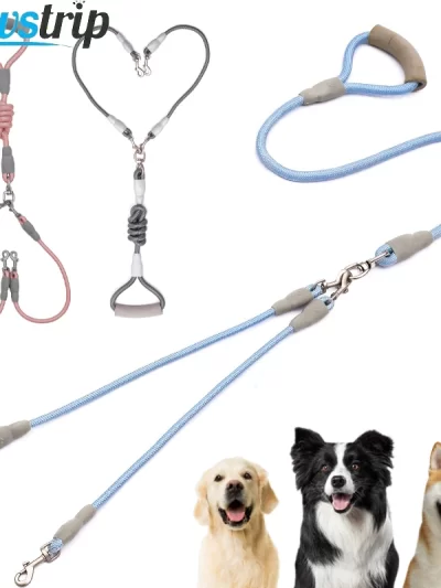 150cm/59.06in Strong Dog Leash Pet Dual Dog Leash Soft Handle Puppy Leash for Small Medium Large Dogs Dog Accessories