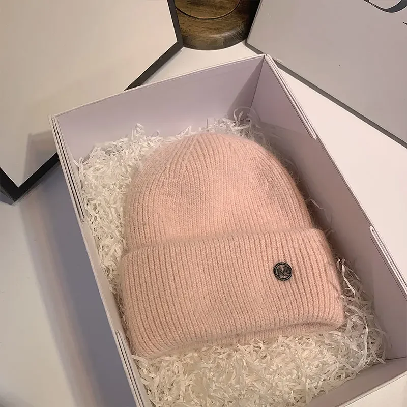 French Winter New Rabbit Hair Knitted Hat, Internet Famous Woolen Hat, Versatile Warm Hat, Autumn and Winter Ear Protection Hat - Image 7