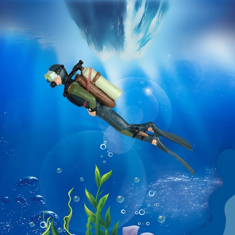 Aquarium Decoration Resin Figurine Diver with Floating Ball Fish for Tank Ornament Betta Fish Landscaping Accessories - Image 9