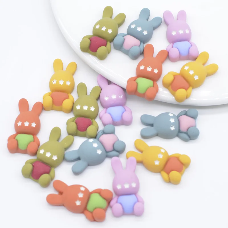 10Pcs/lots Mixed Style Sitting Baby Rabbit Planar Resin Animal Crafts Supplies Women Girls Baby Hair Clip Headwear Accessories - Image 3