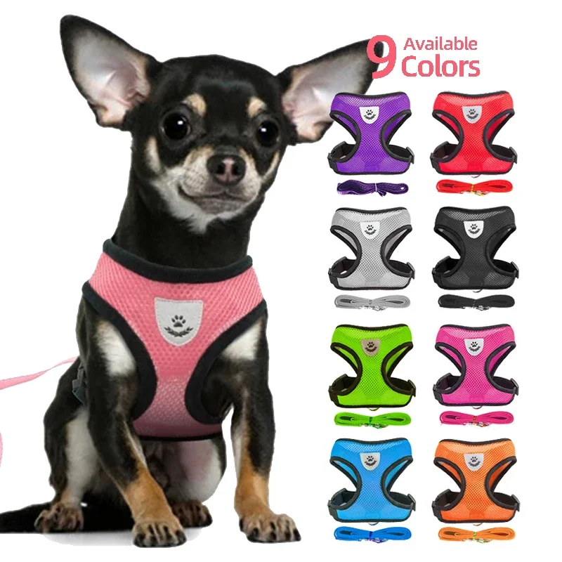 Dog Harness Walking Lead Leash For Small Dogs Collar Polyester Adjustable Mesh Puppy Cat Harness Vest For Medium Pet Accessories - Image 16