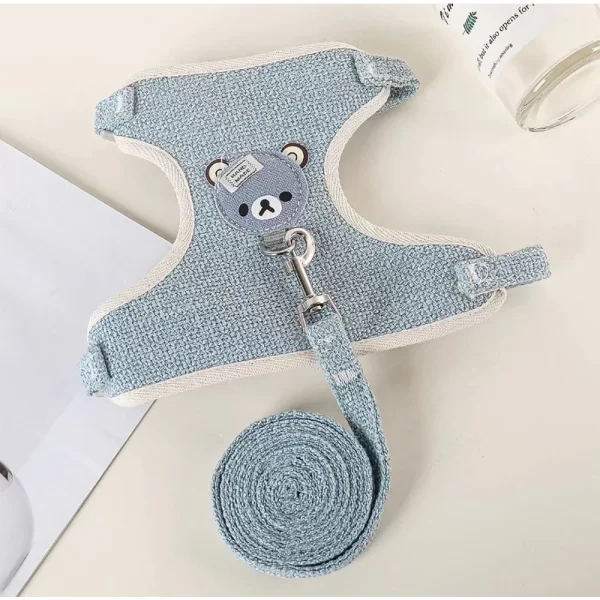 Rabbit Harness Leash Breathable dog Walking Harness Anti Pull Adjustable Vest for Small Animals Hamster Guinea Pig Ferret Kitten - Image 7