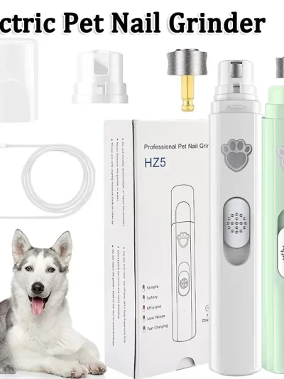 Electric Dog Nail Grinder Pet Nail Clipper USB Rechargeable Pet Nail Trimmers Painless with Polisher Wheel for Small/Large Pets