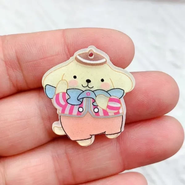 10 PCS New Kawaii Cartoon Animal Rabbits, puppies Series Acrylic Flat DIY Jewelry Children Gift Hairpin Accessories - Image 5