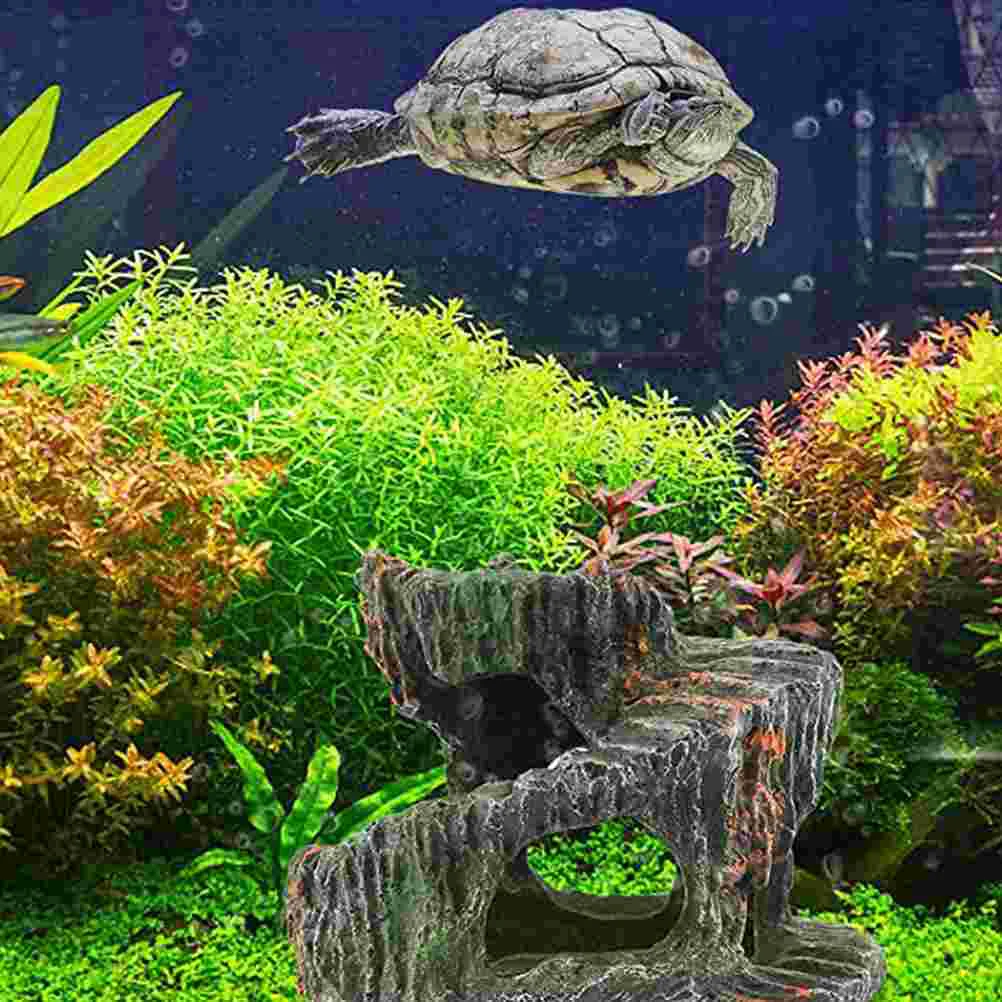 Turtle Terrace Tortoise Basking Platform Tortoise Climbing Platform Fish Hiding Cave Aquarium Supplies Reptile - Image 4