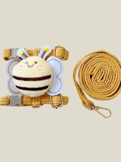 Pet Harnesses Leash Set Cute Bee Dog Cat Harnesses Soft Adjustable Outdoor Walking Anti-lost Puppy Cat Leash Pet Supplies