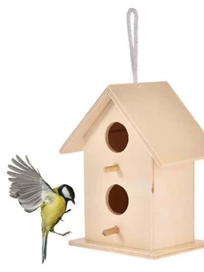 Wooden Mini Bird Cage Outdoor Hanging Birdhouse Box Garden Bird Cages Home Yard Decoration Bird Products Wooden Bird Parrot Nest