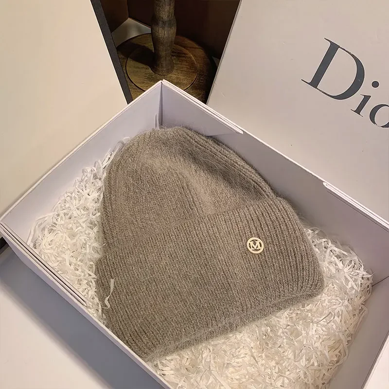 French Winter New Rabbit Hair Knitted Hat, Internet Famous Woolen Hat, Versatile Warm Hat, Autumn and Winter Ear Protection Hat - Image 16