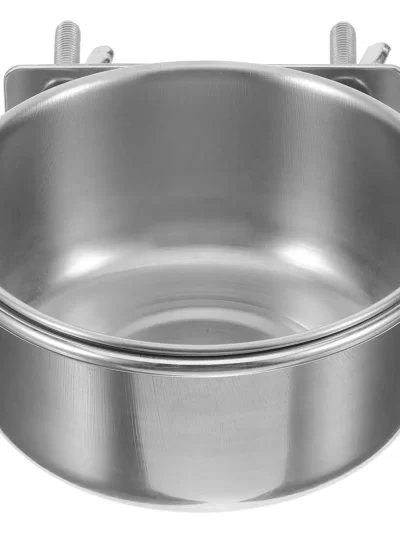 1Pc Stainless Steel Bird Food Bowl Double Screw Parrot Feeder Cage Accessories Water Feeder Pet Products Bird Feeders For Cage