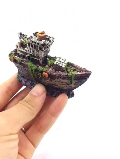 Decoration Aquarium Decor Fish Tank Landscaping Landscaping Decor Mini Resin Aquarium Sunken Ship Boat Model Aquarium