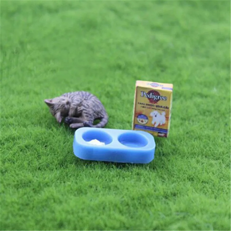 1/12 Scale Doll House Miniature Kitchen Garden Pet Dog Cat Food On Bowl - Image 6
