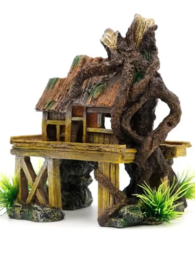 Aquarium Decoration Artificial Fish Reptile House Shelter Fish Tank Landscaping Resin Building Ornaments Decor