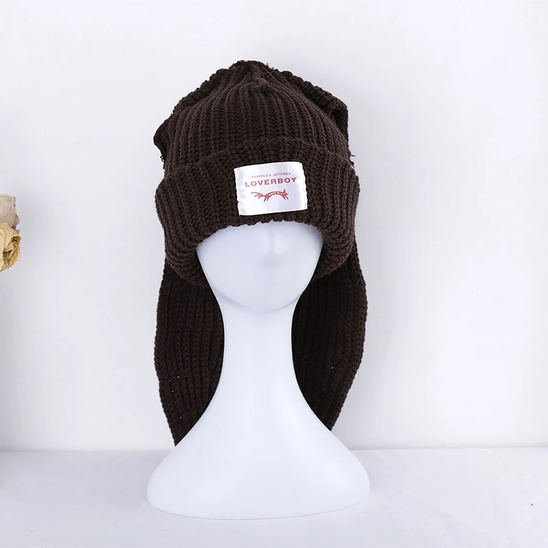 Cute Rabbit Long Ear Hat Knitted Hat Warm Cap Knit Letter Cap Unisex Cap Beanie Long Ear Hat Crochet Knitted Bunny Hat - Image 11