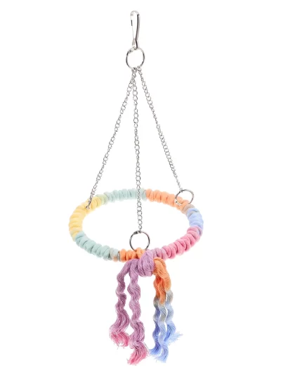 Bird Swing Cotton Rope Loop Round Perch for Parakeets Cockatiel Toys Cage Accessories Ladder Hammock Play Conures Parrot Moon