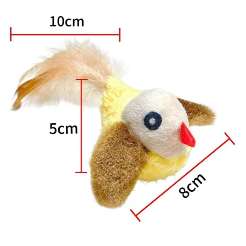 Cat Teaser Toy Simulation Bird Interactive Sound Kitten Toy Plush Feather Funny Cat Toy Cat Accessories - Image 7