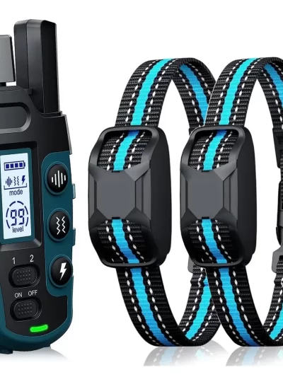 1000M Remote Pet Dog Training Collar IP67 Waterproof Shock Vibration Rechargeable Collar Pet Trainer Anti Bark Stop For 2 Dogs