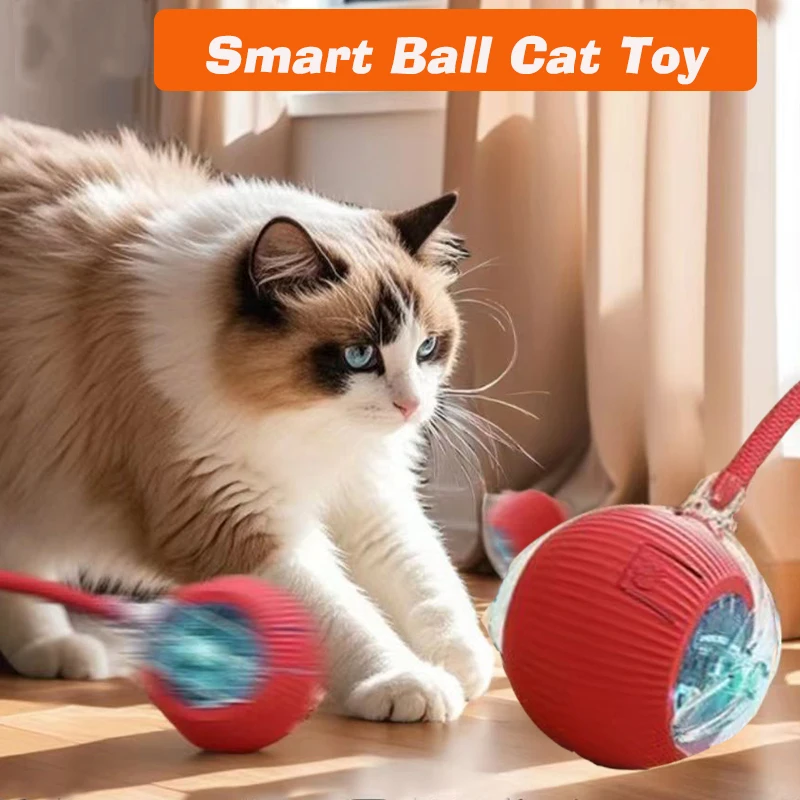 Smart Ball Cat toys Rechargeable Pet Interactive Automatic Rolling Ball Cats Intelligence Electric Training Toy Imitate Mouse