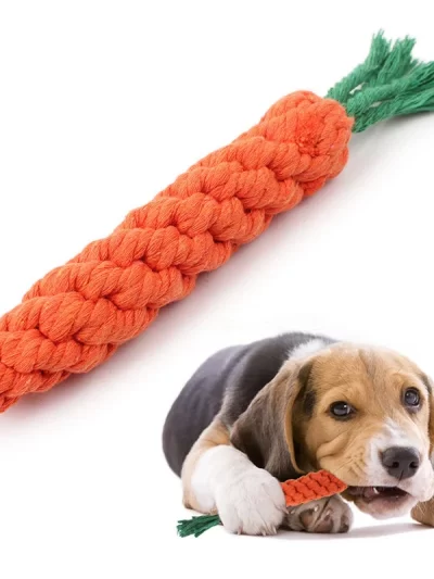 Dog Toys Bite Resistant Pet Dog Chew Toys for Small Dogs Cleaning Teeth Puppy Carrot Cotton Rope Pet Playing Toy Accessories
