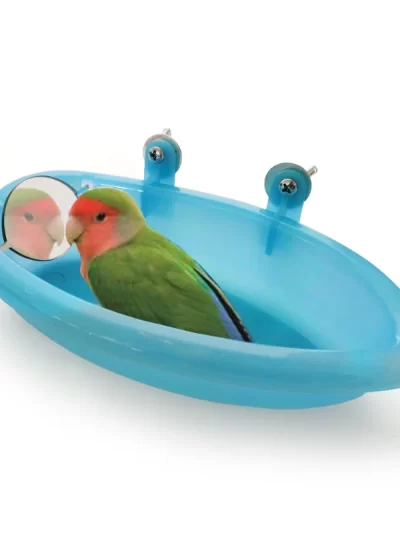 Bird Bath Basin Pet Parrot Cage Shower Supplies with Mirror BirdCage Accessories Pet Feeder Bird Accessories bañera para pajaros