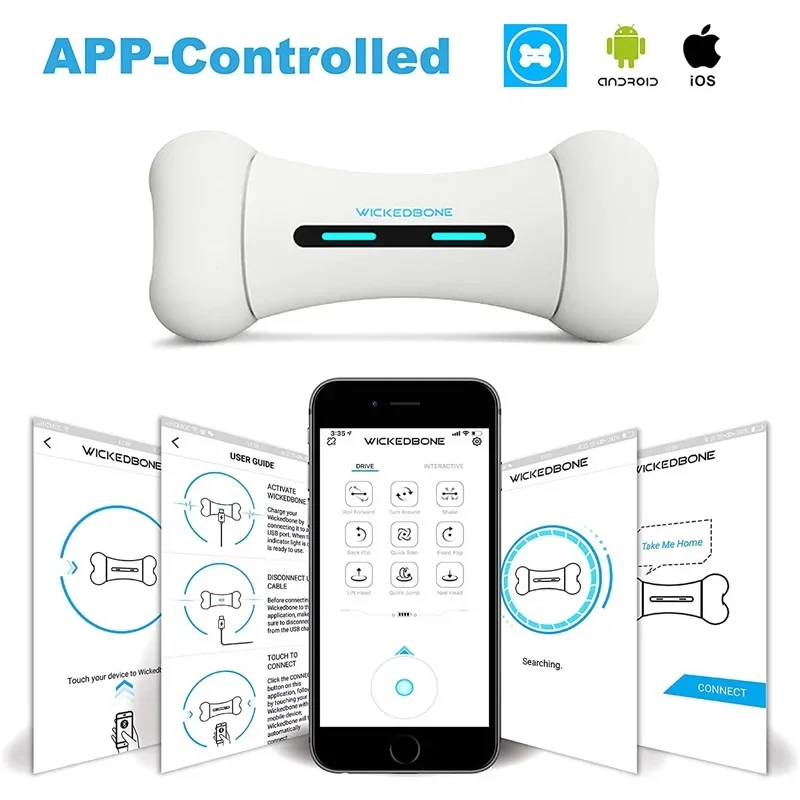 Wickedbone Smart Automatic & Interactive Bone Toys For Dogs And Cats App Control Safe & Durable Keep Your Pets Entertained - Image 14