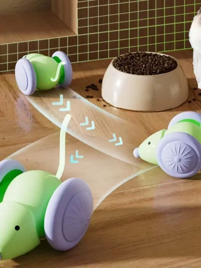 Electric Mouse Car Interactive Cat Toy Rechargeable Automatic Kitten Toy Intelligent Obstacle Avoidance Cat Accessories