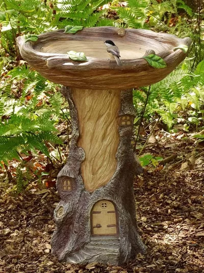 1PCS Cute Bird Feeder Statue Outdoor Garden Decor Resin Yard Decoration Garden Ornaments Lawn Accessories for Home Garden Yard