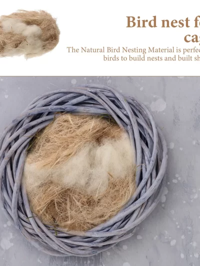 Bird Nest Cushion Material 40g Supplies for Cage Parrots Hummingbird Nesting DIY Materials Wool Cotton Jute Silk