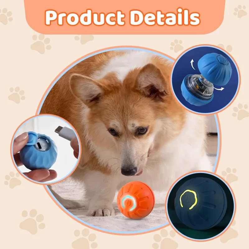 Smart Dog Toy Ball Electronic Interactive Pet Toy Moving Ball USB Automatic Moving Jumping Bouncing Toy Ball Puppy Cat Product - Image 4