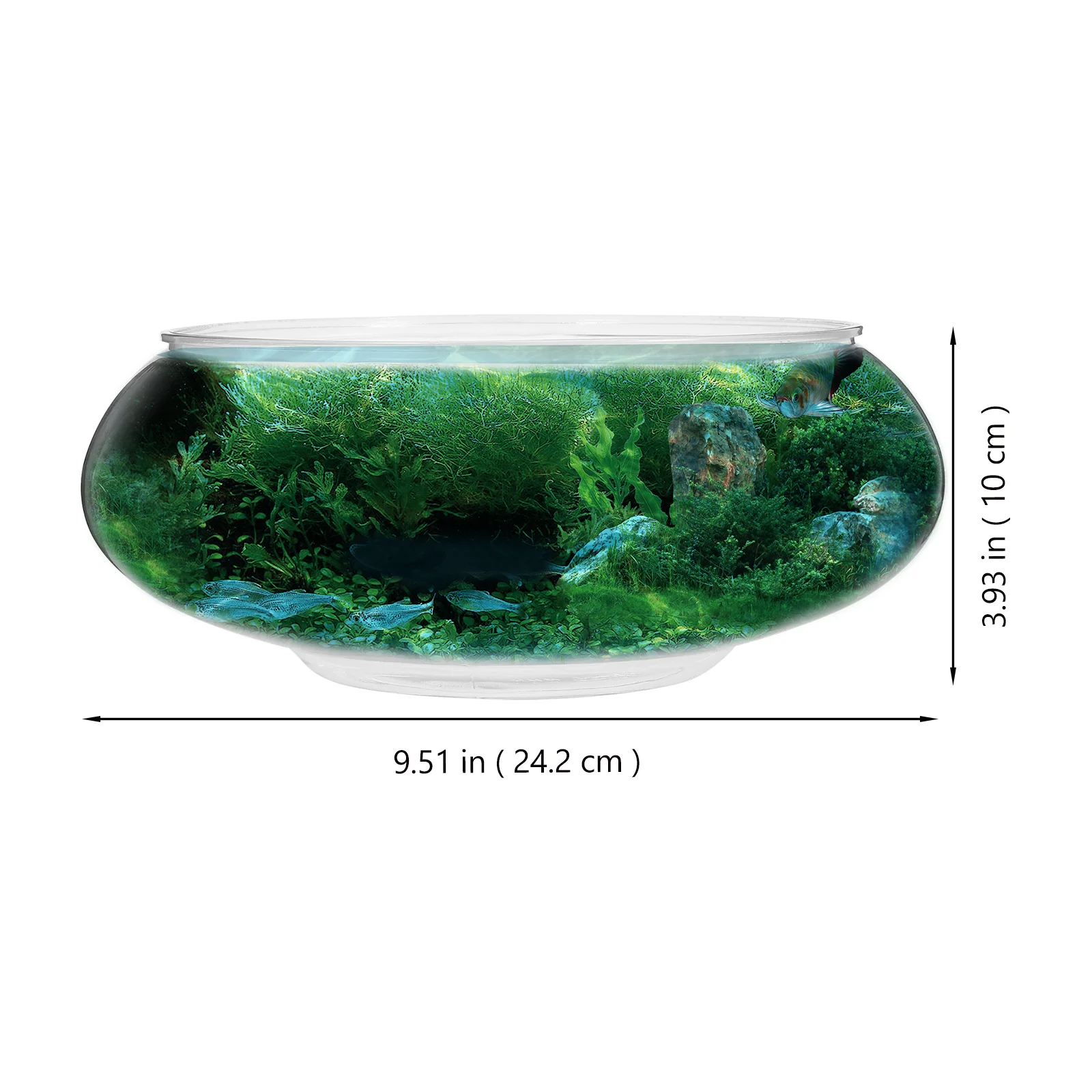 2800ml Transparent Landscape Fish Tank Desk Aquarium Goldfish Bowl Decorative Terrarium Nursery Pots Plastic Betta Tank Multi - Image 2