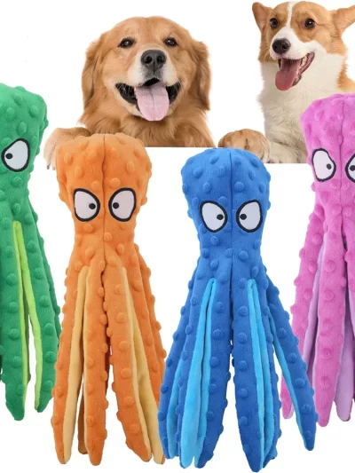 Pet Plush Toy Cat Dog Voice Octopus Shell Puzzle Toy Bite Resistant Interactive Pet Dog Teeth Cleaning Chew Toy Pet Supplies