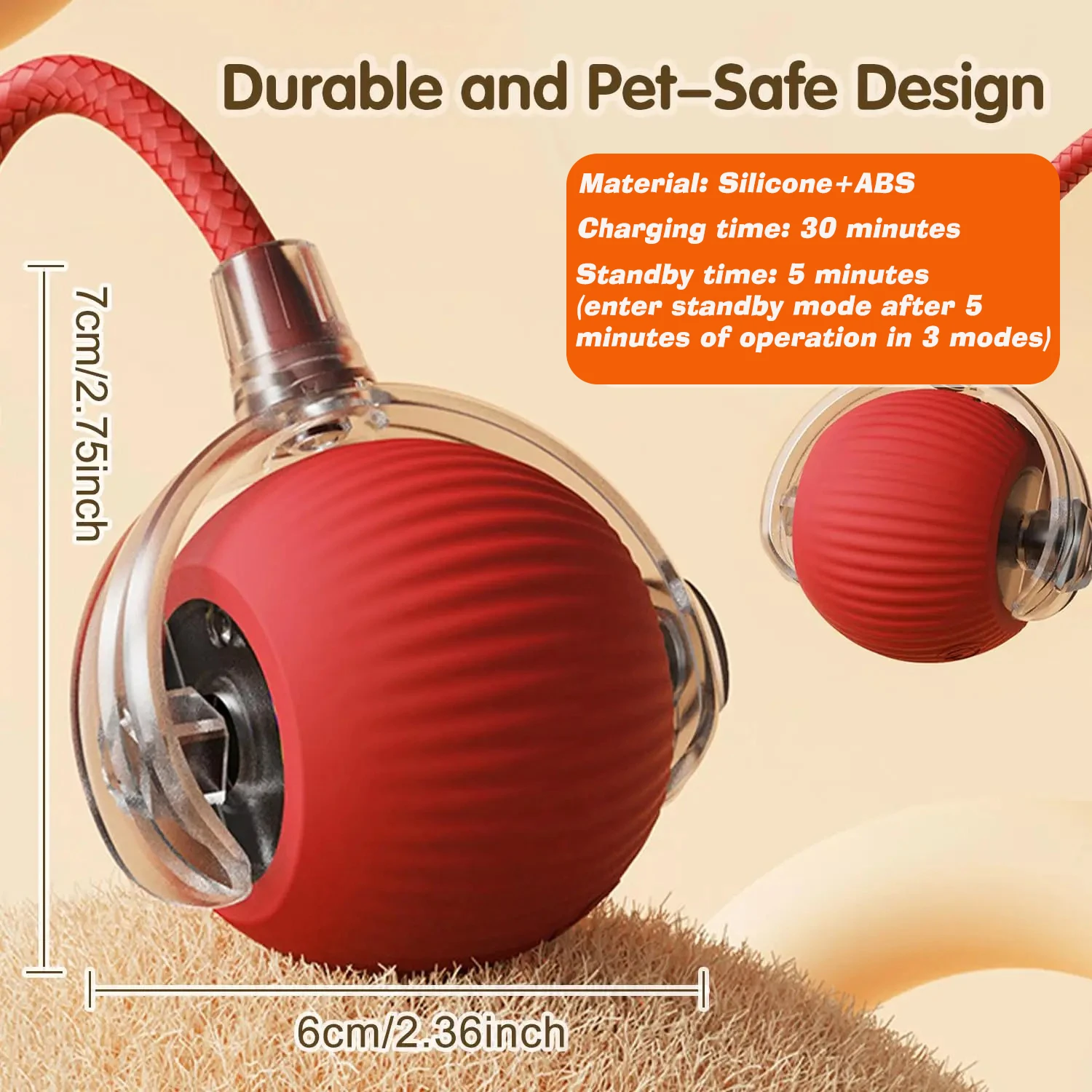 Smart Ball Cat toys Rechargeable Pet Interactive Automatic Rolling Ball Cats Intelligence Electric Training Toy Imitate Mouse - Image 11