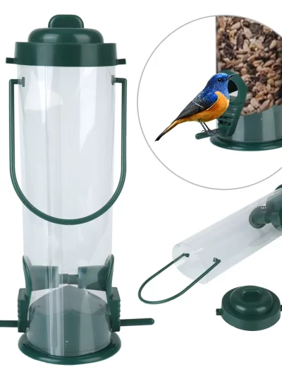 Bird Feeder Outdoor Decoration Wild Bird Seed Feeder Bird Feeding Tool Bird Tableware Hanging Garden Paddock