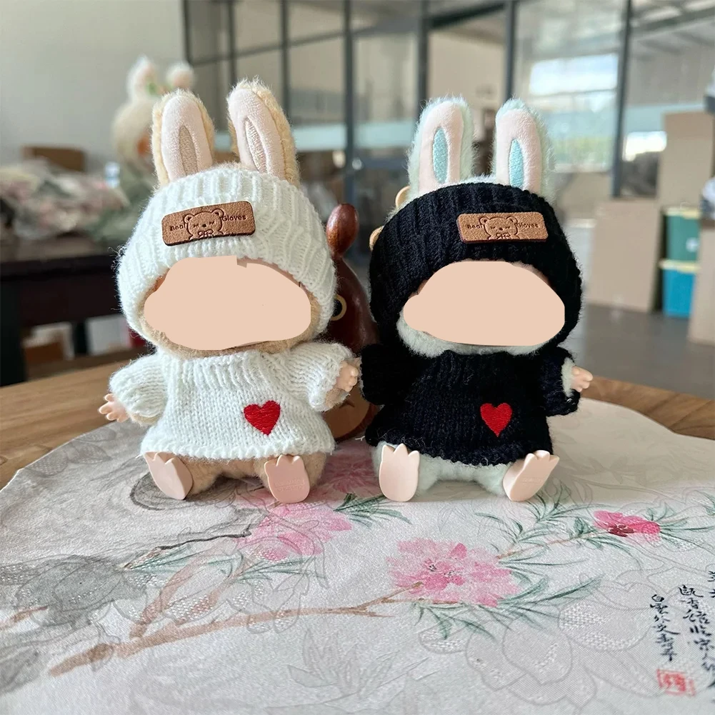 Cute Bunny Doll Accessories with Knitted Clothes Rabbit Ears Hat Heart Sweater for Toy Collectors Clothes - Image 9