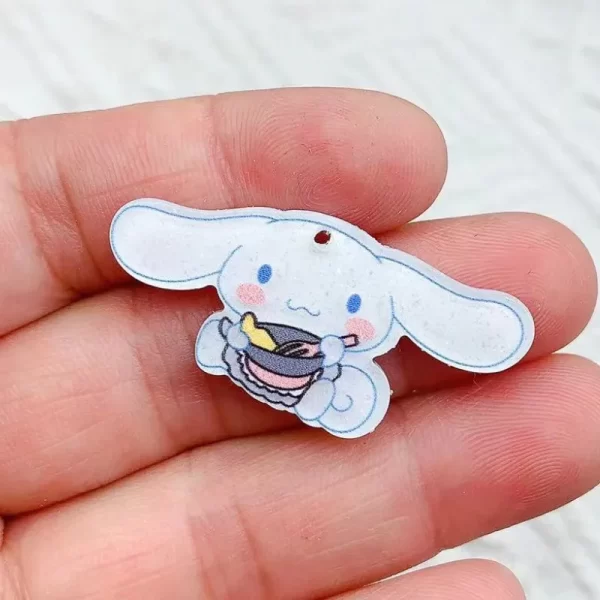 10 PCS New Kawaii Cartoon Animal Rabbits, puppies Series Acrylic Flat DIY Jewelry Children Gift Hairpin Accessories - Image 7