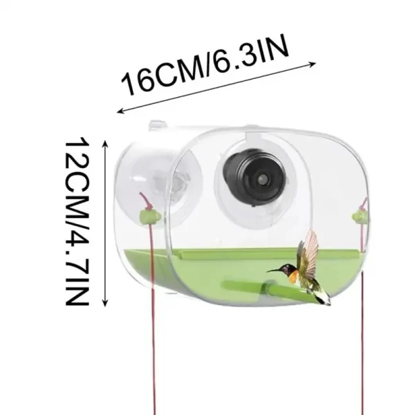 HOES-Bird Feeder And Camera With Strong Suction Cup Weatherproof Large-Capacity Food Organizer Birdwatching, Gift For Bird Lover - Image 6