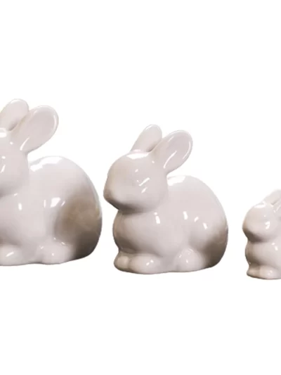 Miniature Ceramic Rabbit Landscape DIY Crafts Accessories for Flat Dormitory Decoration