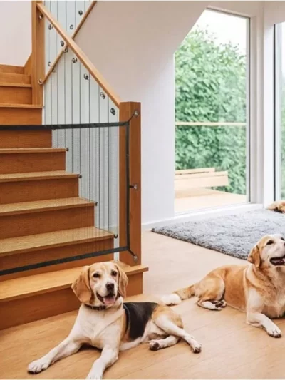 Pet Dog Fence Gate Safe Guard Safety Enclosure Folding Dog Fences Dog Gate The Ingenious Mesh Magic Pet Gate Pet Supplies