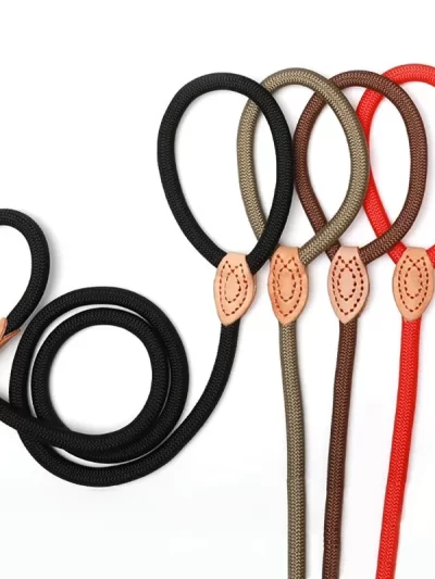 Dog Leash Slip Rope Lead Leash Heavy Duty Braided Rope Adjustable Loop Collar Training Leashes for Medium Large Dogs