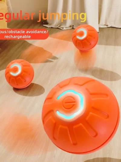 Smart Jumping Ball Pet Toy Auto-Moving Chew-Resistant with USB Charge for Dogs Cats Interactive Play