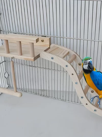 3pcs Parrot Bird Supplies Fence Platform Climbing Ladder Swing Combination Birdcage Climbing Toy