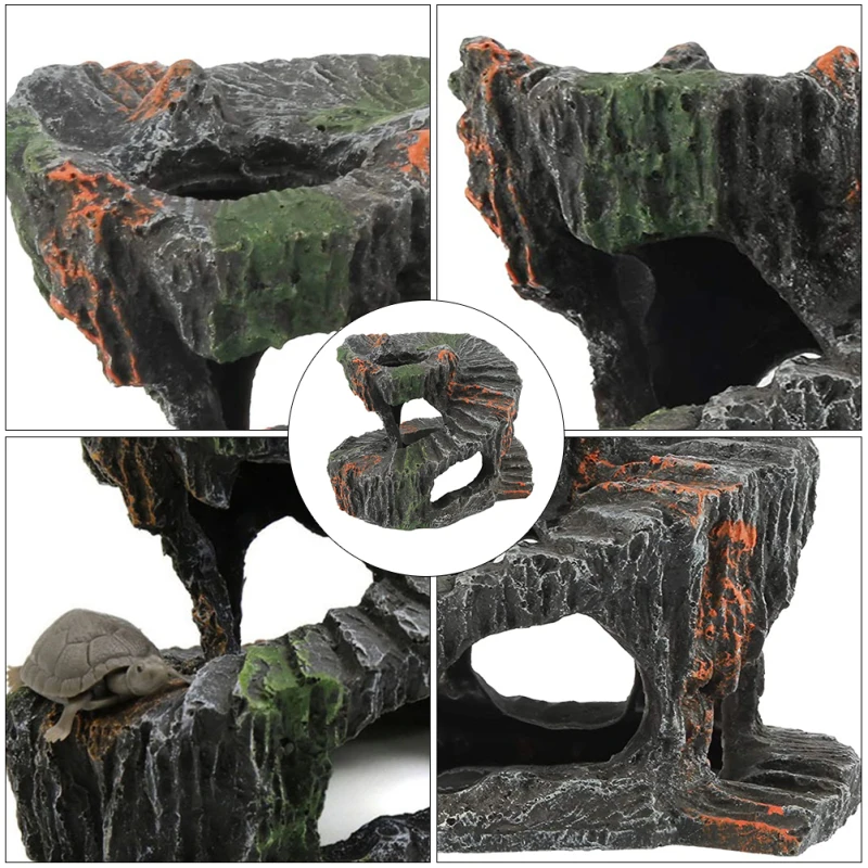 Turtle Terrace Tortoise Basking Platform Tortoise Climbing Platform Fish Hiding Cave Aquarium Supplies Reptile - Image 10