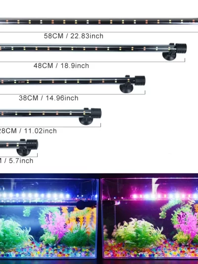 14-58CM Aquarium Light Fish Tank Submersible Light Lamp Waterproof Underwater LED Lights Aquarium Lighting