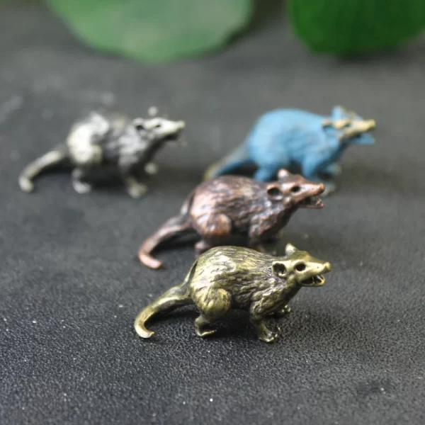 Zodiac Animal Rat Figurines Brass Knife Beads Flashlight Lanyard Pendants Cute Mice EDC Paracord DIY Outdoor Tools Accessories - Image 6