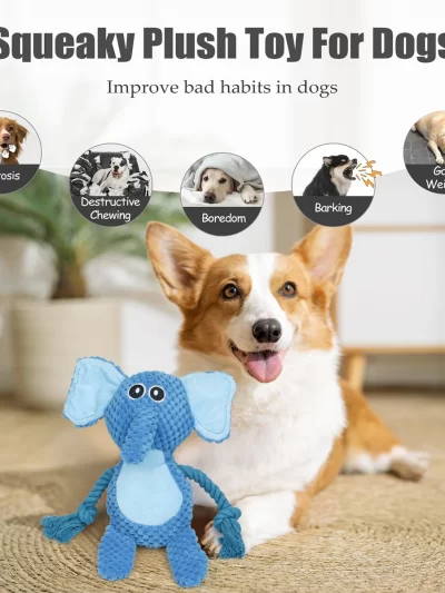 Pet Plush Toy Cat Dog Puzzle Toy Cute Animals Bite Resistant Interactive Squeaky Pet Dog Teeth Cleaning Chew Toy Pet Supplies