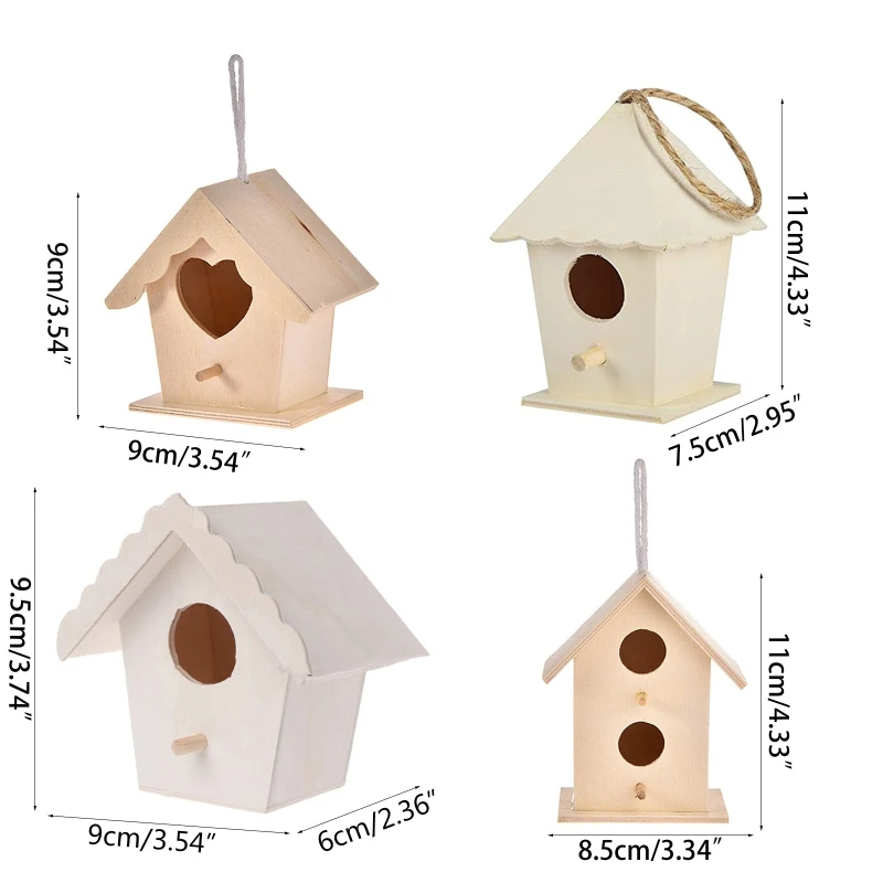 367A Wooden Bird Houses Bluebirds Home Small Bird House for Outside Garden Unfinished Bird Houses to Paint for Bird Watching - Image 15
